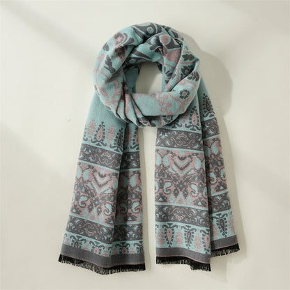 Reversible Printing Imitated Cashmere Shawl Scarf