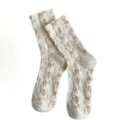 Rufia - Women's Floral Print Mid-Calf Socks - Vintage &amp; Classic