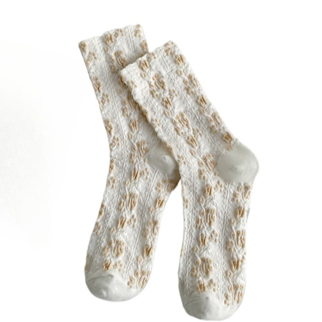 Rufia - Women's Floral Print Mid-Calf Socks - Vintage &amp; Classic