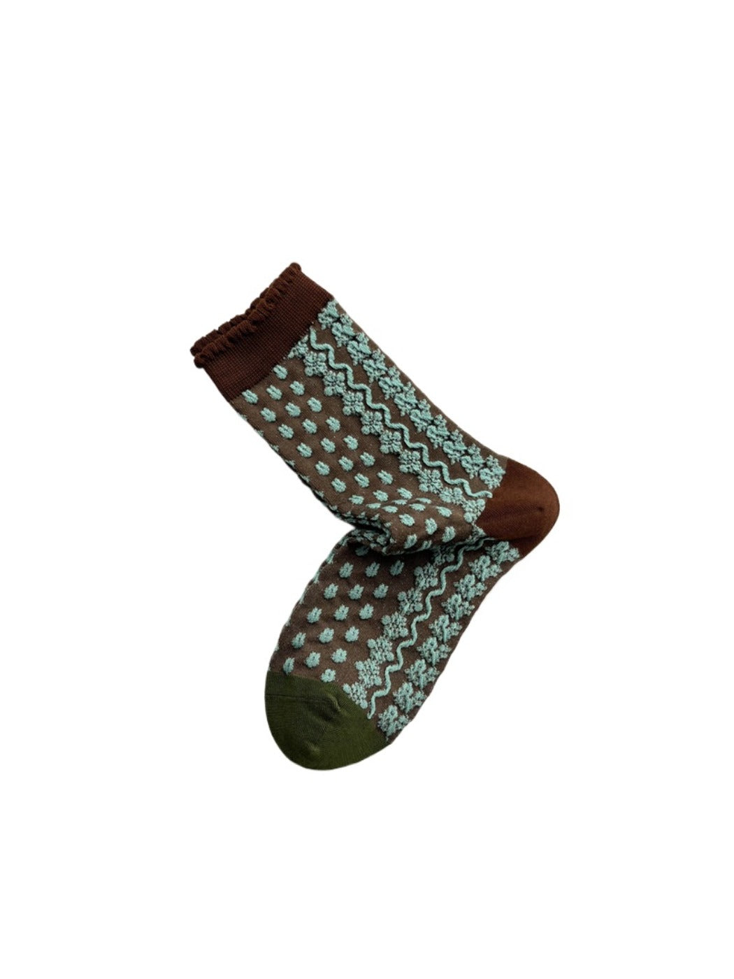 Rufia - Vintage Floral Embossed Socks