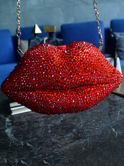 Chains Figure Geometric Rhine Stones Crossbody Bags