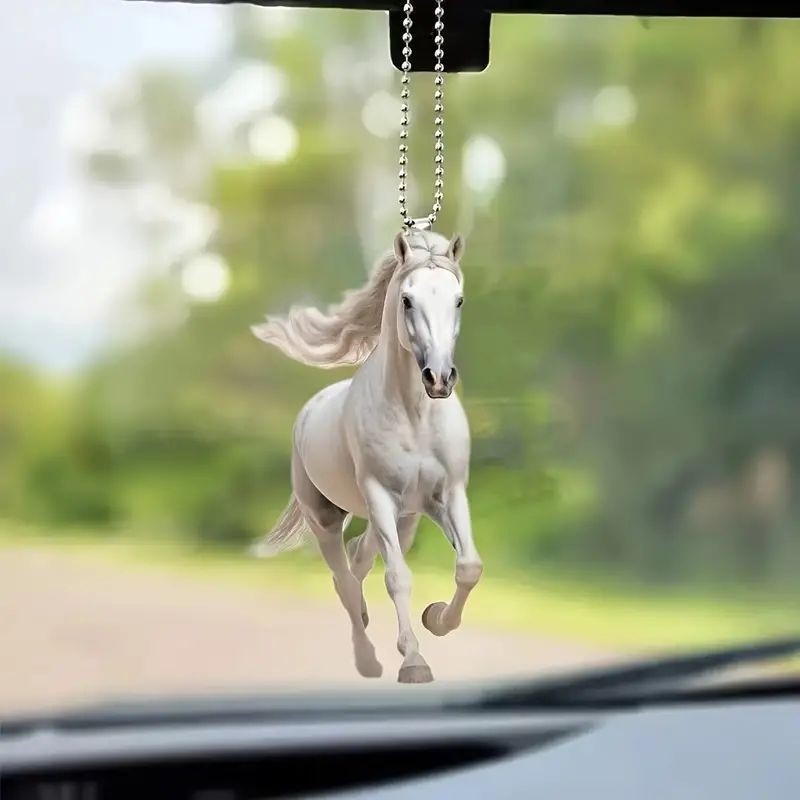 White Acrylic Horse Pendant