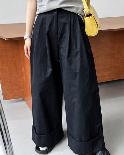 Wide Pants Loose Solid Color Bottoms