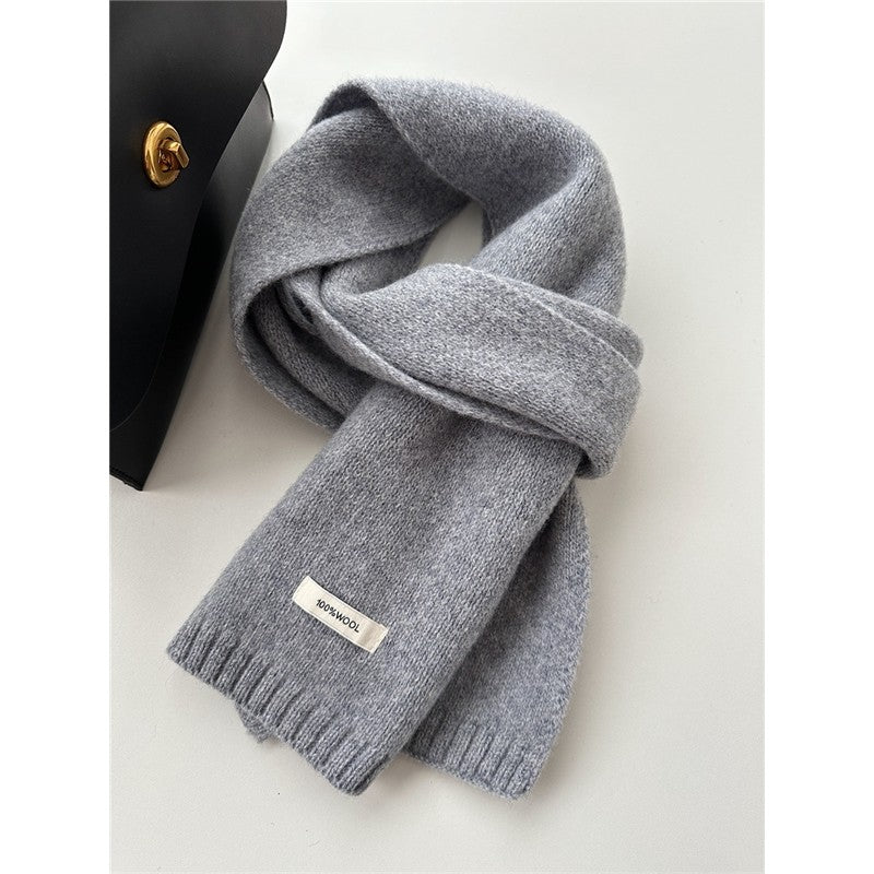 Wool Warm Solid Color Short Scarf