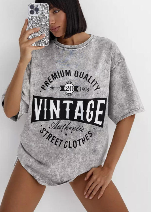 Oversized Cotton Tee With Washed Texture