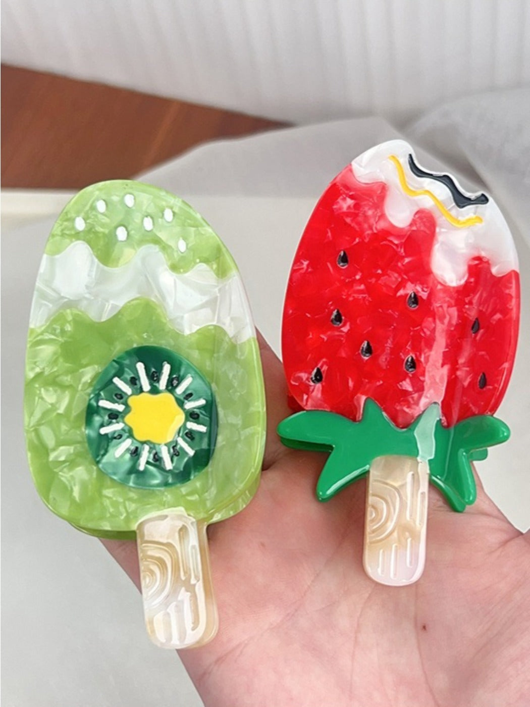 Clio - Ice Cream-shaped Fruit-themed Cartoon Hair Clip