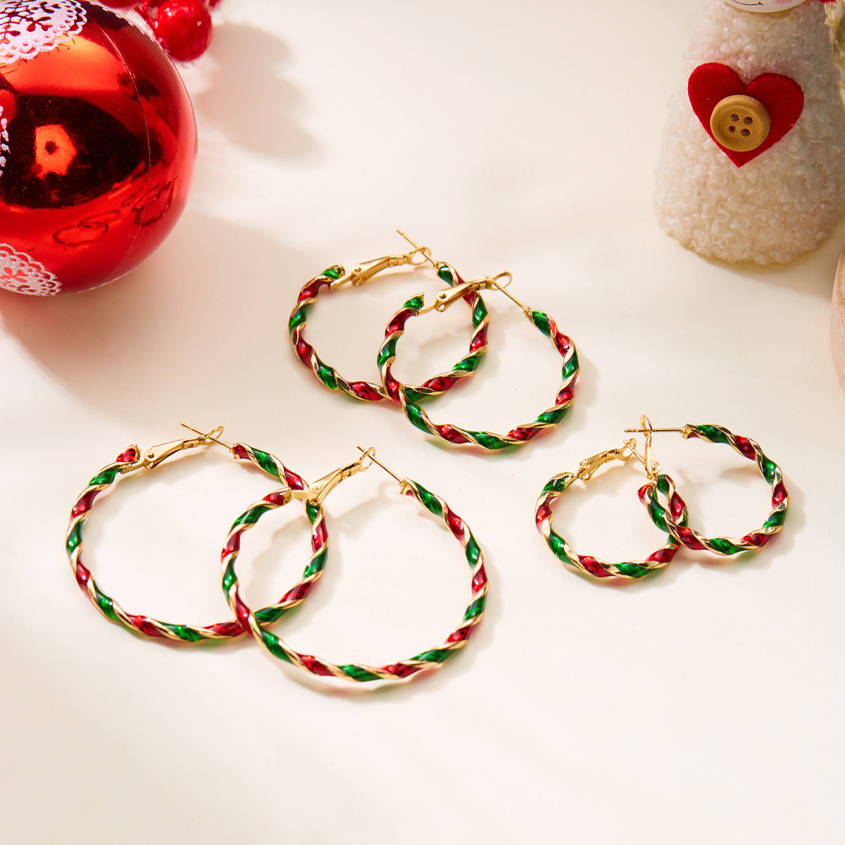 Christmas Women Earrings Multicolor Spiral Fashion