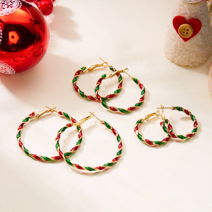 Christmas Women Earrings Multicolor Spiral Fashion