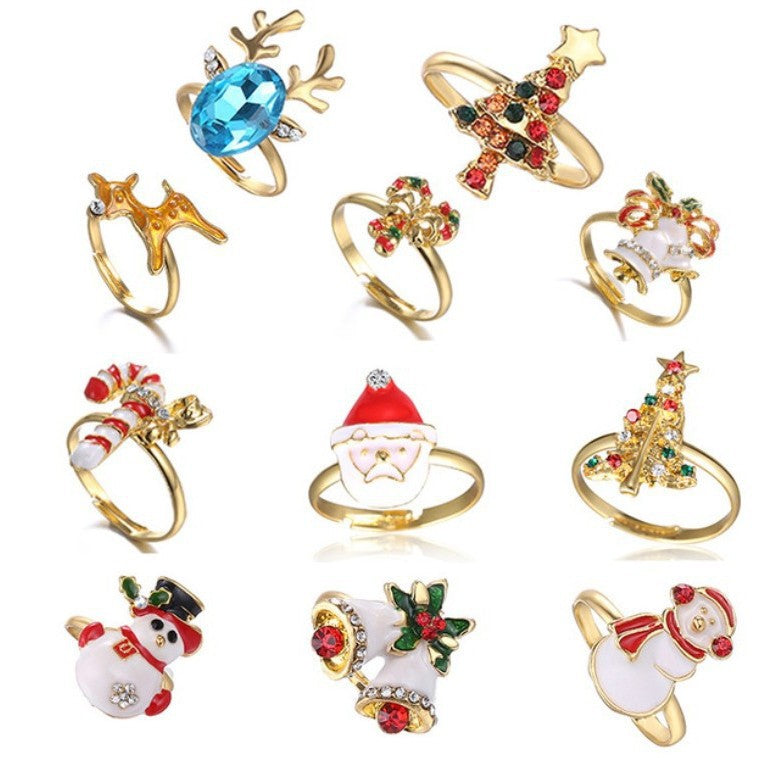 Christmas Cartoon Animal Alloy Rings For Women