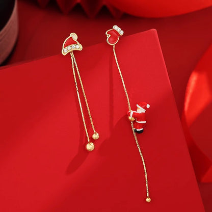 Christmas Alloy Women Fashion Asymmetric Earrings