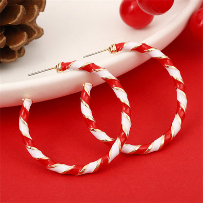 Christmas Spiral Earrings Vintage Alloy Style