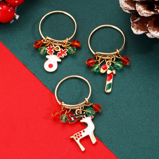 Christmas Alloy Elk Animal Pendant Ring