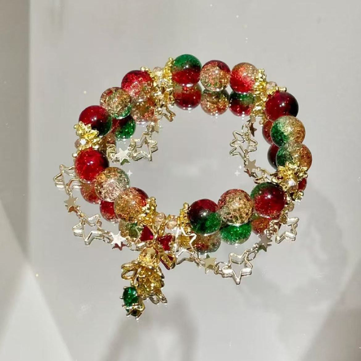 Christmas Alloy Bracelet With Elegant Bow Design