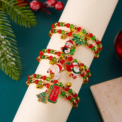 Christmas Crystal Alloy Women Santa Claus Bracelet