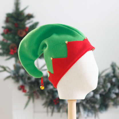 Christmas Fleece Cloth Elf Hat Red Green