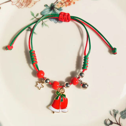 Christmas Woven Alloy Bracelet With Cartoon Style