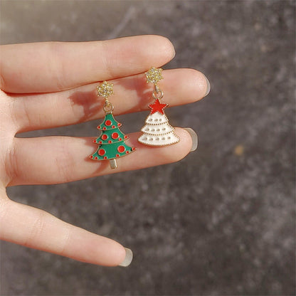 Christmas Alloy Five Pointed Star Earrings