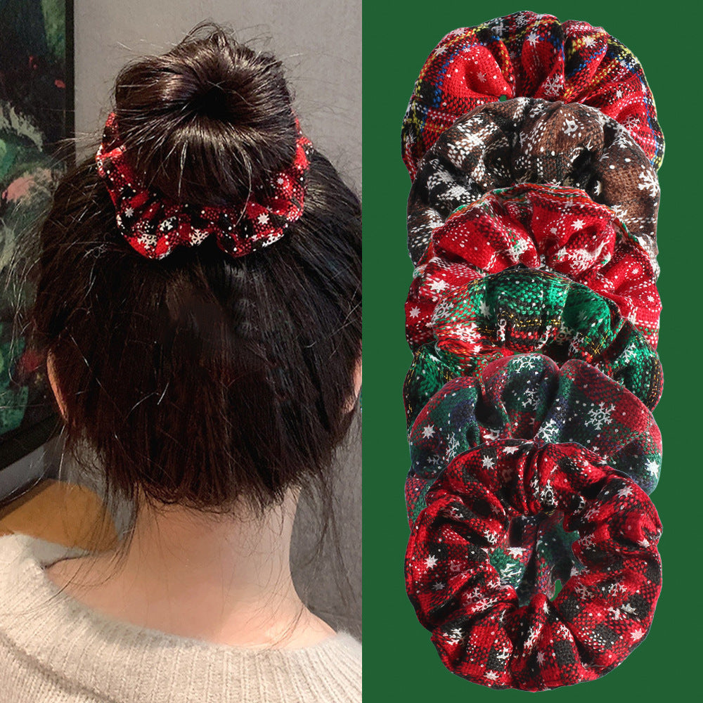 Christmas Fabric Snowflake Antler Hair Ring