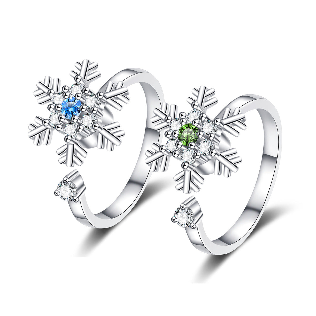 Christmas Copper Rhinestone Snowflake Ring