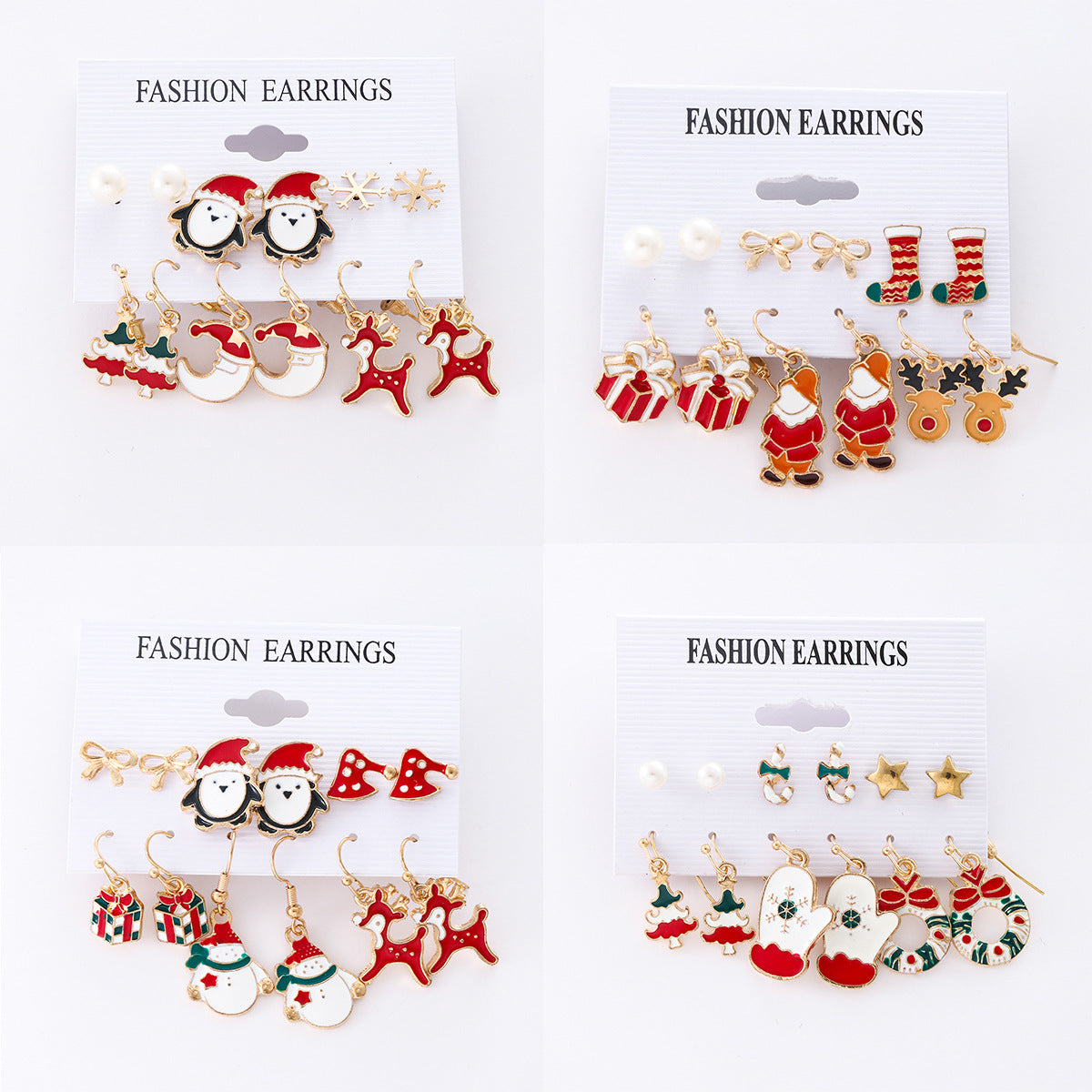 Christmas Zinc Alloy Snowflake Bell Earrings