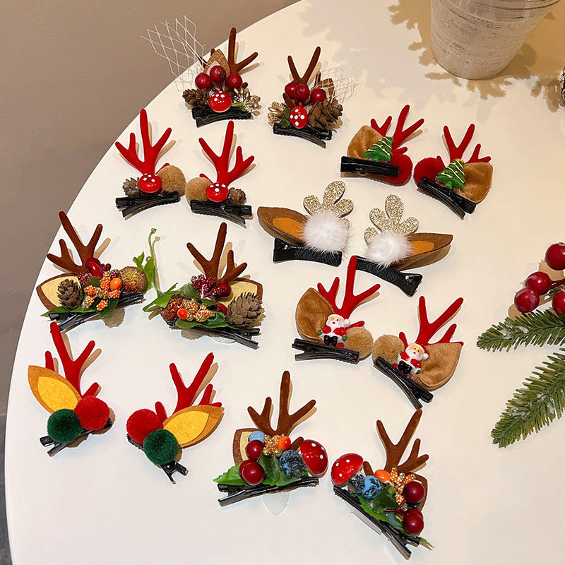 Christmas Cute Plastic Resin Antler Hairpin