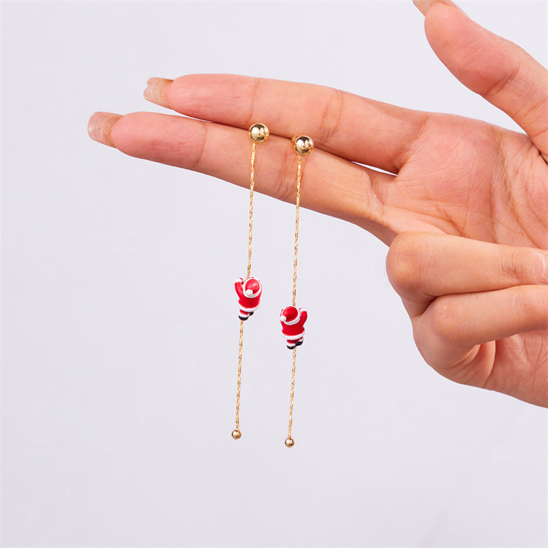 Christmas Alloy Women Fashion Asymmetric Earrings