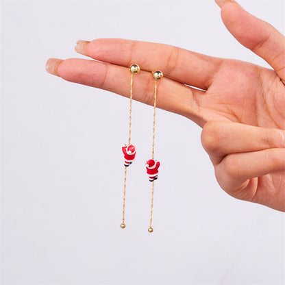 Christmas Alloy Women Fashion Asymmetric Earrings