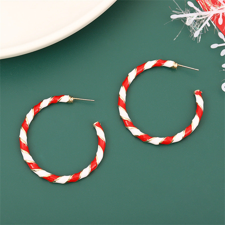 Christmas Spiral Earrings Vintage Alloy Style