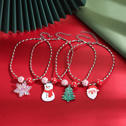 Christmas Fashion Zinc Alloy Geometry Pendant Necklace
