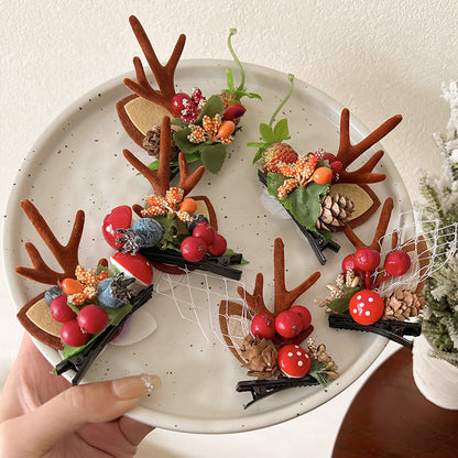 Christmas Cute Plastic Resin Antler Hairpin