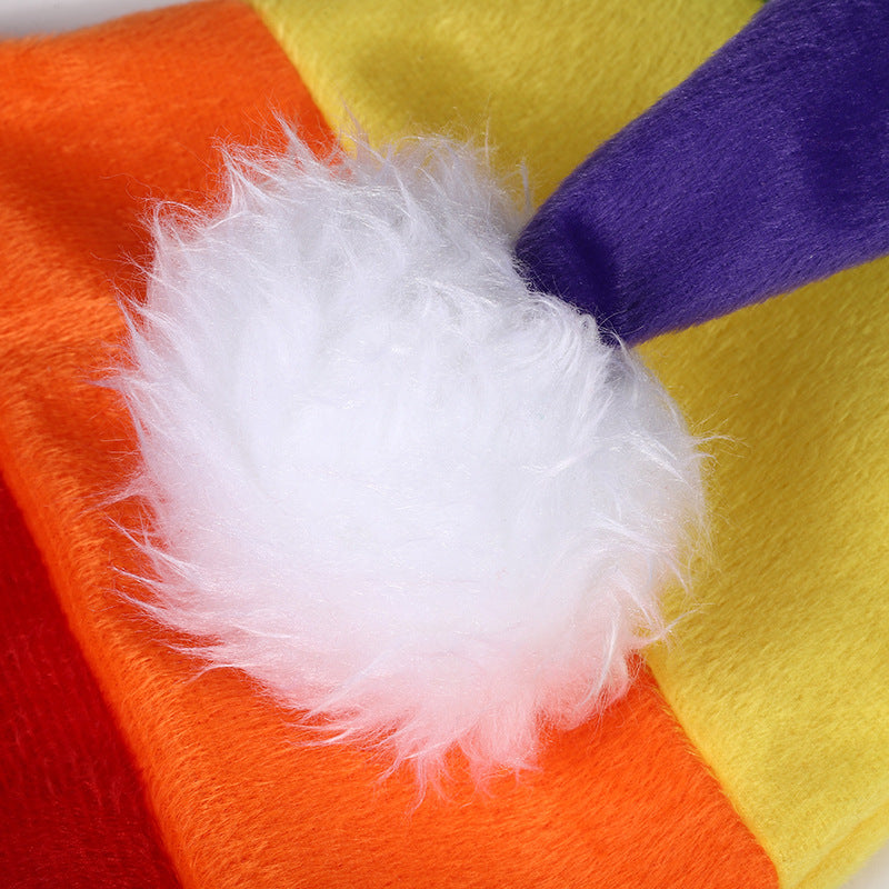 Christmas Plush Cloth Rainbow Hat For Festive Wear