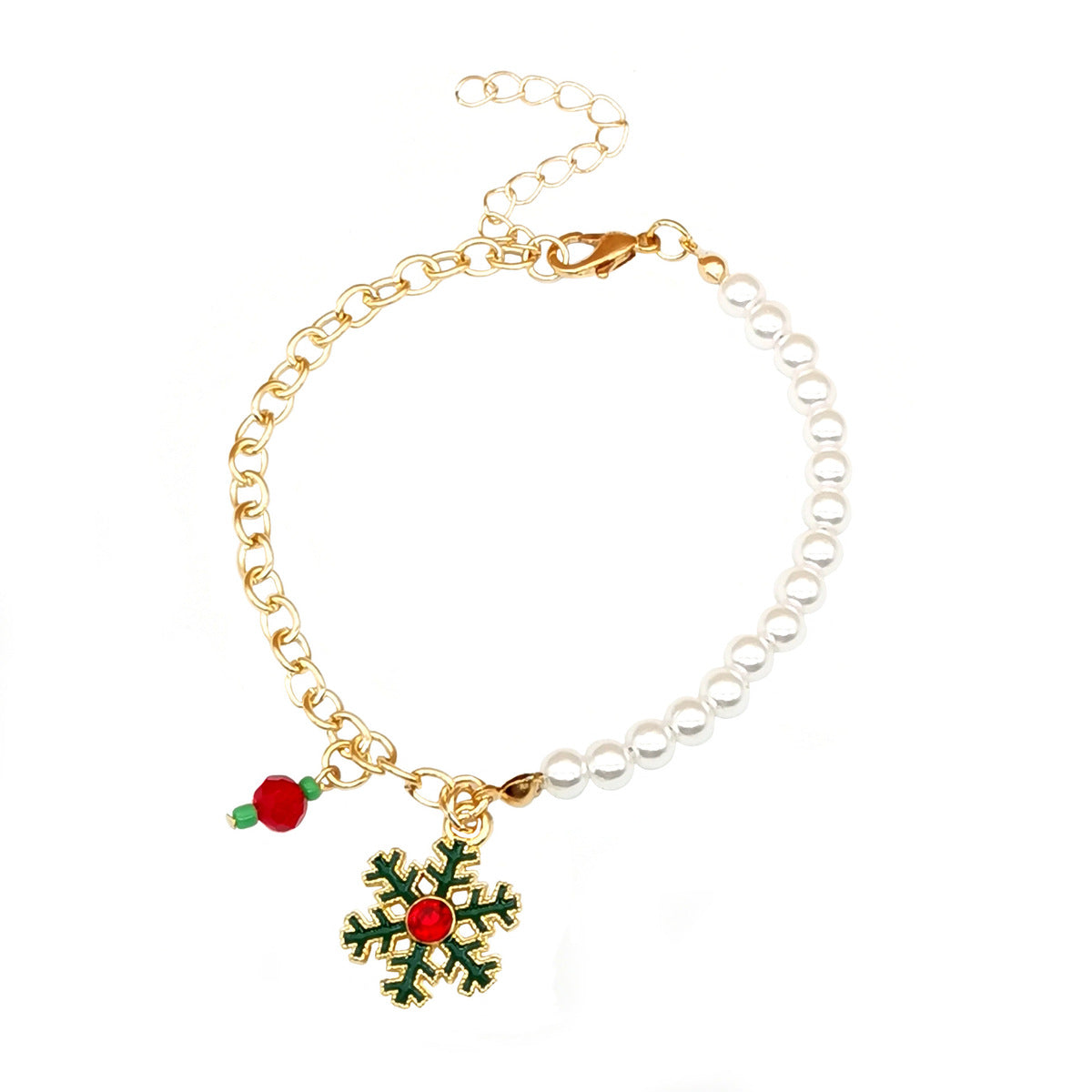 Christmas Alloy Bracelet With Snowman Elk Design