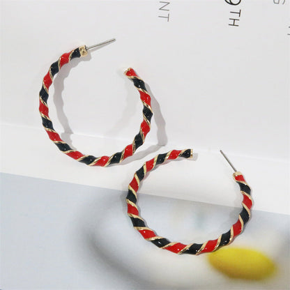 Christmas Spiral Earrings Vintage Alloy Style