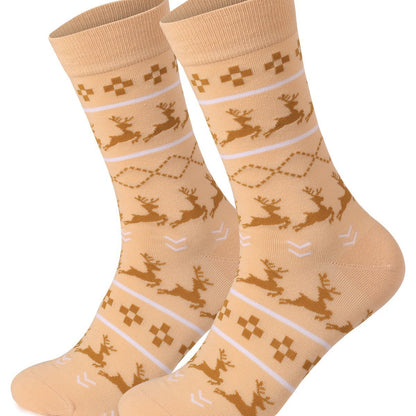 Christmas Mid Calf Cotton Sweat Absorbent Socks