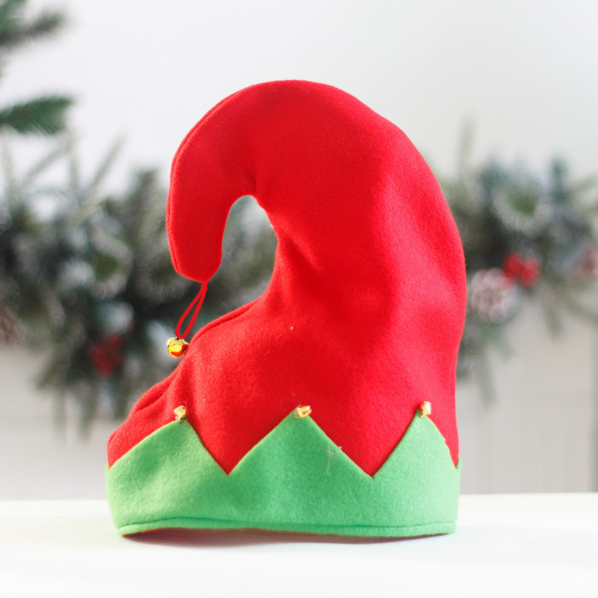 Christmas Fleece Cloth Elf Hat Red Green