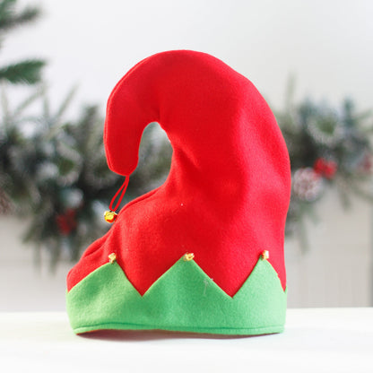 Christmas Fleece Cloth Elf Hat Red Green