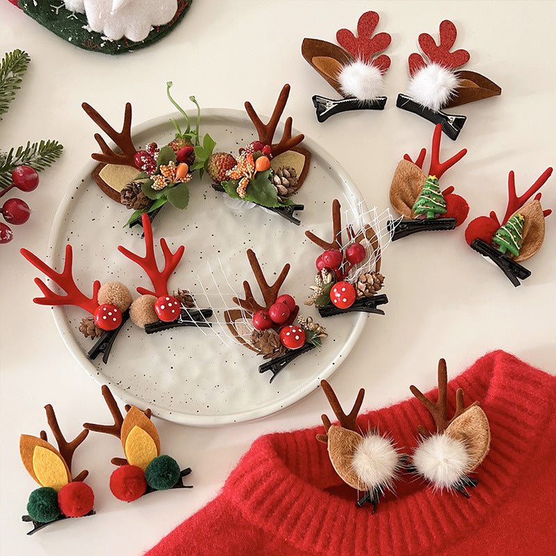 Christmas Cute Plastic Resin Antler Hairpin