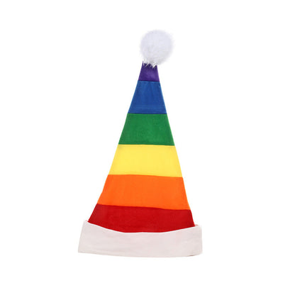 Christmas Plush Cloth Rainbow Hat For Festive Wear