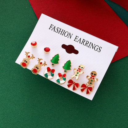 Christmas Zinc Alloy Snowflake Bell Earrings