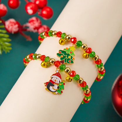 Christmas Crystal Alloy Women Santa Claus Bracelet