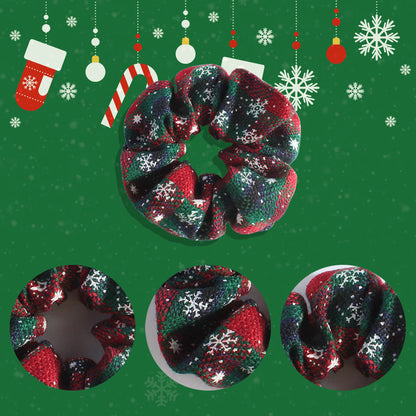 Christmas Fabric Snowflake Antler Hair Ring
