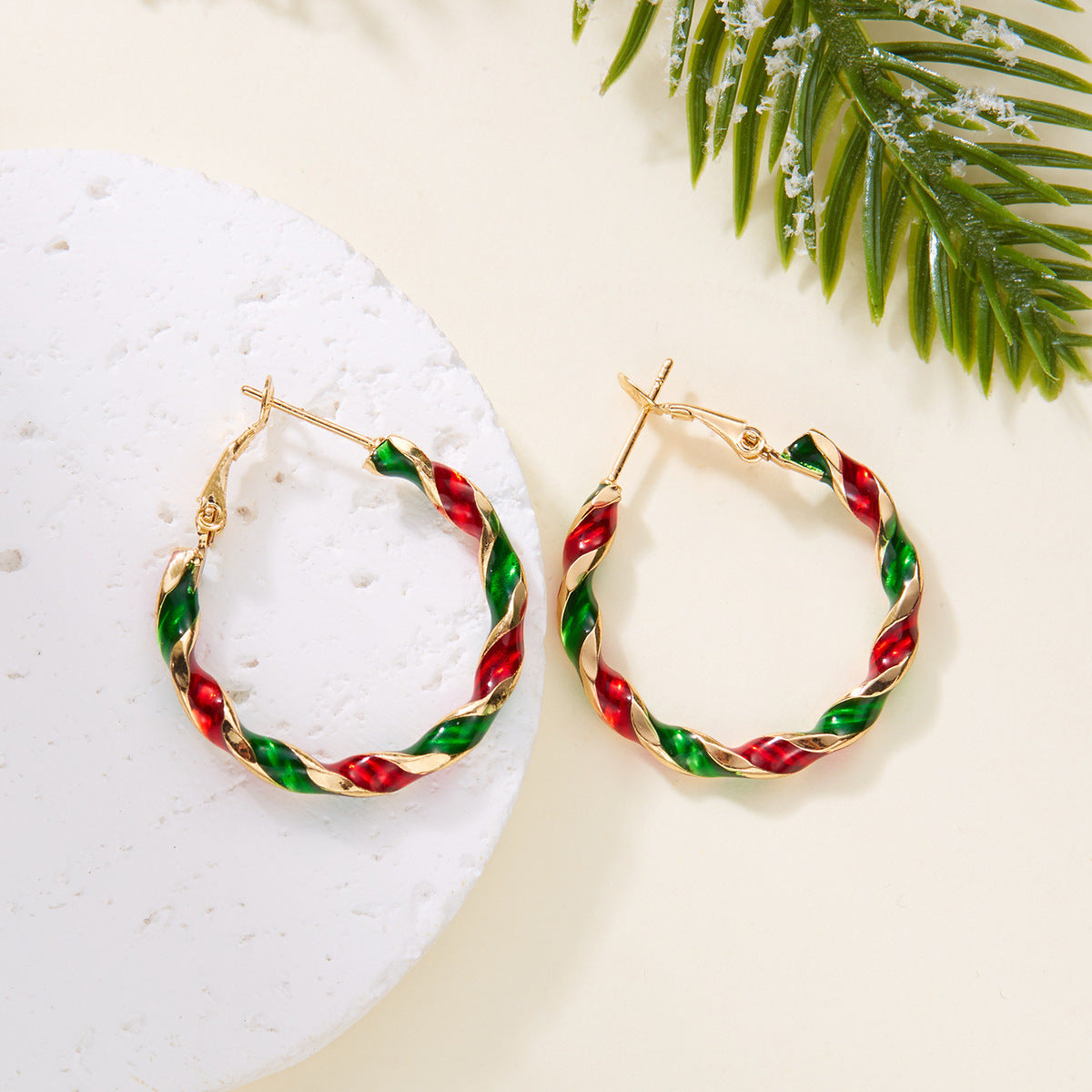 Christmas Women Earrings Multicolor Spiral Fashion