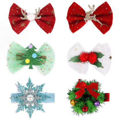 Christmas Cartoon Bow Hairpin Velvet Elk Bow