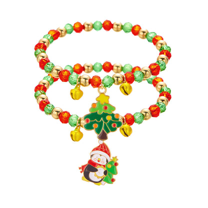 Christmas Crystal Alloy Women Santa Claus Bracelet