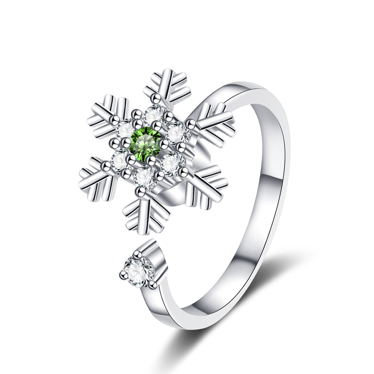 Christmas Copper Rhinestone Snowflake Ring