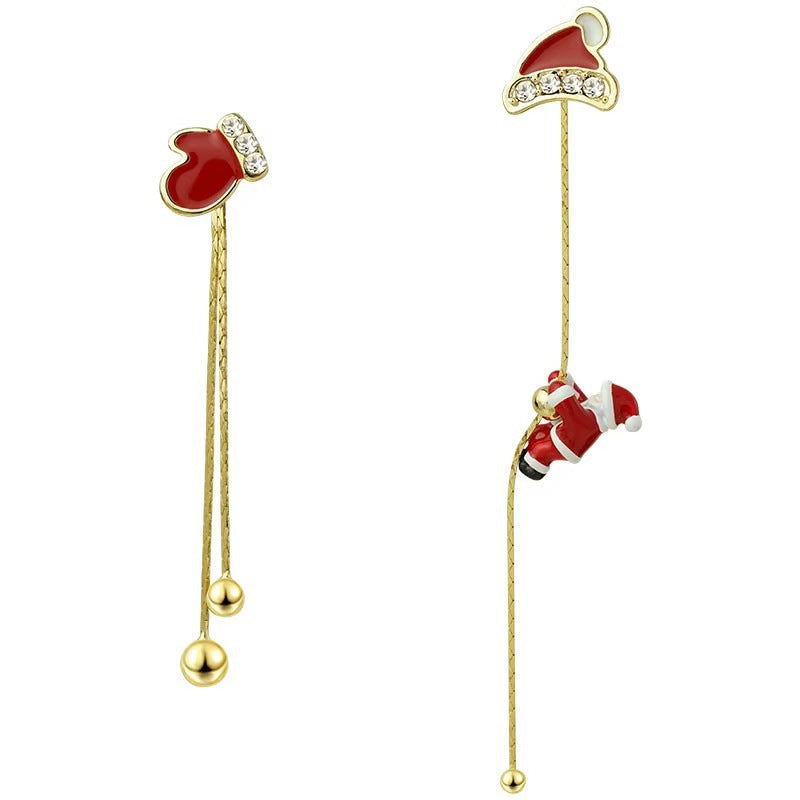 Christmas Alloy Women Fashion Asymmetric Earrings