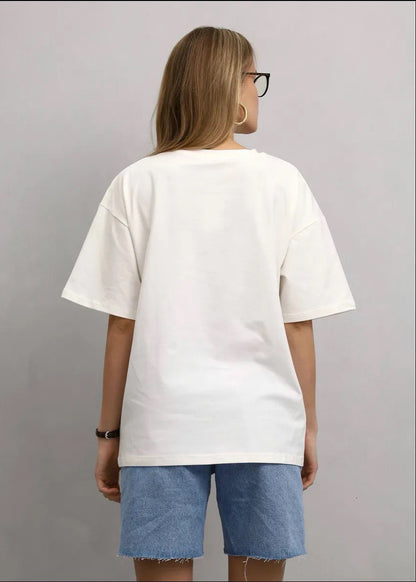 Oversized Cotton T Shirt With Graphic Print