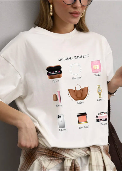 Oversized Cotton T Shirt With Graphic Print