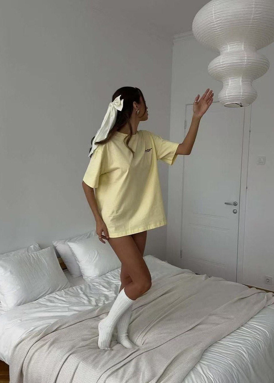 Relaxed Fit Cotton Tee With Minimalist Print