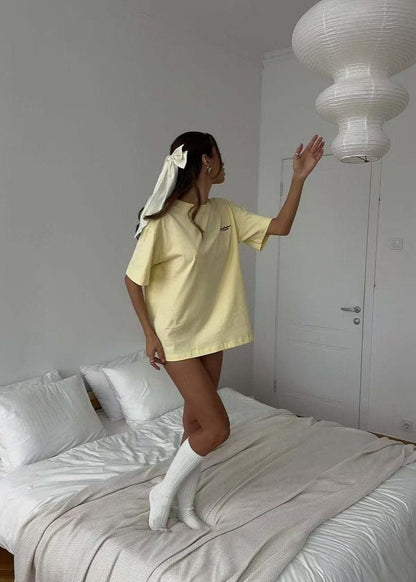 Relaxed Fit Cotton Tee With Minimalist Print